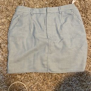 Blue and white gingham skirt
